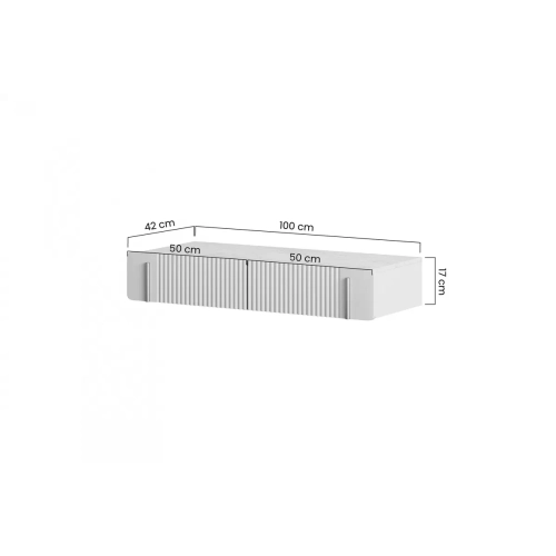 Toaletka Malmi 100 cm wisząca z szufladami - kaszmir / crema bianca / czarny